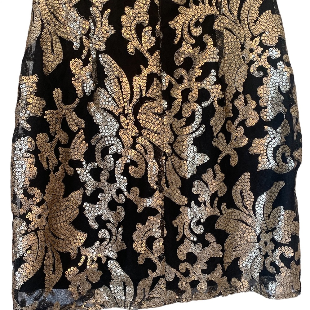 Gianni Bini Strapless Black and Gold Dress - Picture 6 of 14